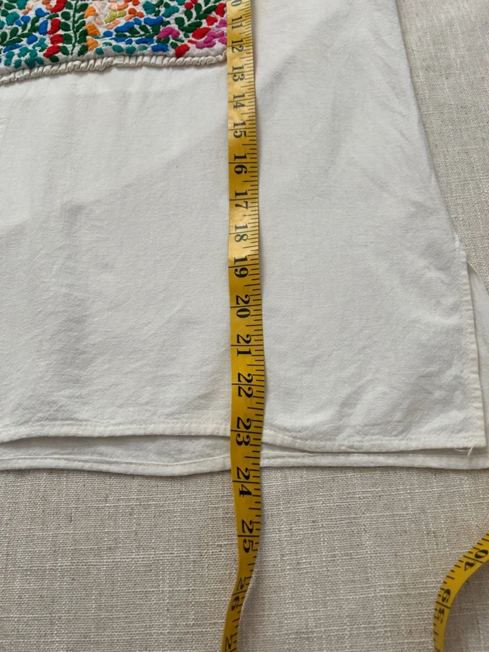 Vintage Embroidered Boho Pullover Top - Hippie Floral Bib and Wide Collar - Picture 15 of 16